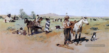 Campement indien2 quête ouest Amérindien Henry Farny Peinture à l'huile